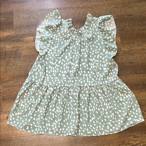 Entro Ruffle Sleeve Mint and White Blouse